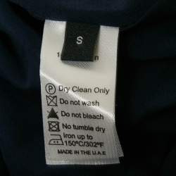 Pre Owned Baruni Navy Blue Button Front Belted Maxi Dress S