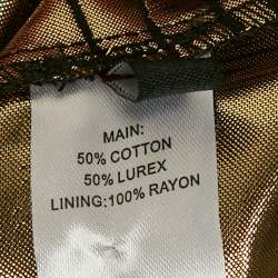 Pre Owned Baruni Black /Gold Pattered Cotton & Lurex Zinnia Maxi Dress XL