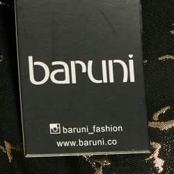 Pre Owned Baruni Black /Gold Pattered Cotton & Lurex Zinnia Maxi Dress XL