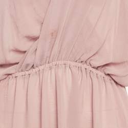 Pre Owned Baruni Mauve Sheer Crepe Maxi Dress XL