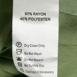 Pre Owned Baruni Green Crepe Shimmer Shirt Maxi Dress M