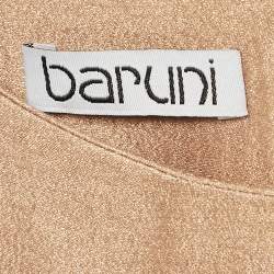 Pre Owned Baruni Metallic Gold Belted Maxi Dress XS