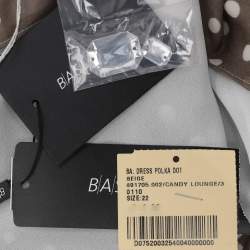 مملوكة مسبقًا Basler Grey Polka Dot Chiffon Sleeveless Dress XXL