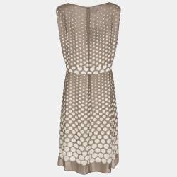 مملوكة مسبقًا Basler Grey Polka Dot Chiffon Sleeveless Dress XXL