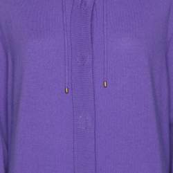 Pre Owned Basler Purple Wool Knit Front Button Sweater XXXL