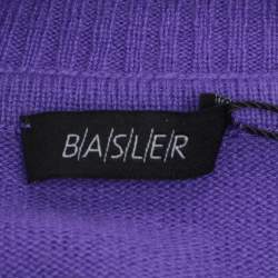 Pre Owned Basler Purple Wool Knit Front Button Sweater XXXL