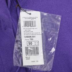 Pre Owned Basler Purple Wool Knit Front Button Sweater XXXL