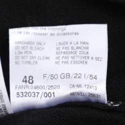 Pre Owned Basler Black Wool Knit V Neck Sweater XXL