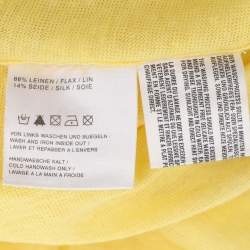 Pre Owned Basler Yellow Linen Knit Blend Glam Rock Strick Tops XXL