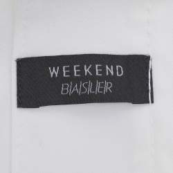 مملوكة مسبقًا Weekend Basler White Stretch Cotton Bell Sleeve Blazer XL