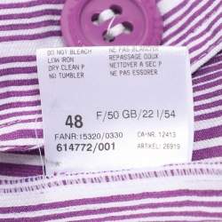 Pre Owned Basler Purple Stripe Linen Blend Single Breasted Blazer L