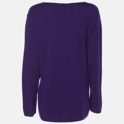 Pre Owned Basler Purple Cashmere V Neck Sweater XL