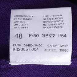 Pre Owned Basler Purple Cashmere V Neck Sweater XL