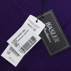 Pre Owned Basler Purple Cashmere V Neck Sweater XL