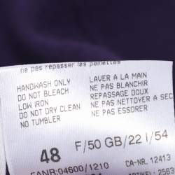 Pre Owned بلوفر باسلر تريكوه مطاطي أرْجُوَانِي مُزَيَّن بِبَلُّورَات الْماس مقاس إكسترا لارج