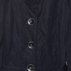 Pre Owned Basler Navy Blue Nylon Fabric Blazer XXL