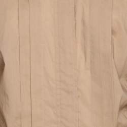 Pre Owned Basler Beige Satin Zip Up Long Sleeve Shirt L