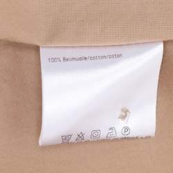 Pre Owned Basler Beige Satin Zip Up Long Sleeve Shirt L