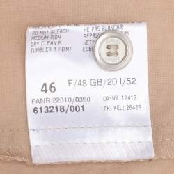 Pre Owned Basler Beige Satin Zip Up Long Sleeve Shirt L