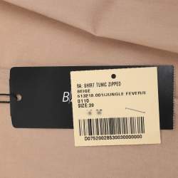 Pre Owned Basler Beige Satin Zip Up Long Sleeve Shirt L