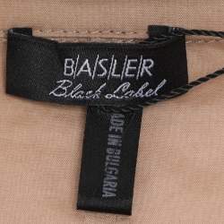 Pre Owned Basler Beige Satin Zip Up Long Sleeve Shirt L