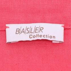 Pre Owned Basler Red Linen Pintuk Plain Long Sleeve Shirt L