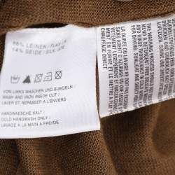 Pre Owned Basler Brown Stretch Knit Glam Rock Embellished Tops L