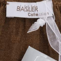 Pre Owned Basler Brown Stretch Knit Glam Rock Embellished Tops L