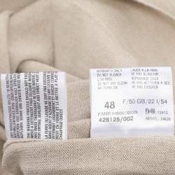 مملوكة مسبقًا بلوفر باسلر تريكو ساتان مطبوع متعدد الألوان مزين بالكريستال مقاس كبير جدًا