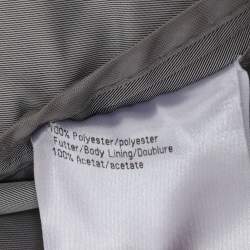 مملوكة مسبقًا معطف بسلر نايلون رمادي بحزام بصفين أزرار مقاس كبير جداً - إكس لارج