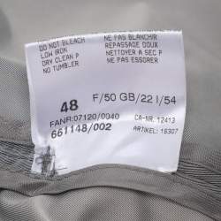 مملوكة مسبقًا معطف بسلر نايلون رمادي بحزام بصفين أزرار مقاس كبير جداً - إكس لارج