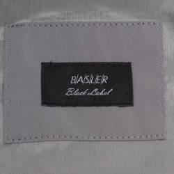 مملوكة مسبقًا معطف بسلر نايلون رمادي بحزام بصفين أزرار مقاس كبير جداً - إكس لارج