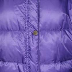 Pre Owned جاكيت بسلر أرجواني نايلون برباط قابل للتمديد بحزام مقاس كبير جداً