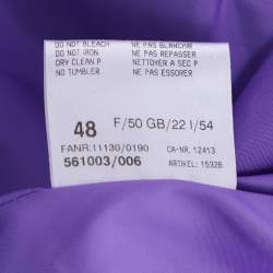 Pre Owned جاكيت بسلر أرجواني نايلون برباط قابل للتمديد بحزام مقاس كبير جداً