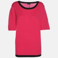 Pre Owned Basler Pink Stretch Knit Tops XL