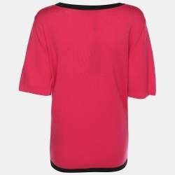 Pre Owned قميص بازيلر وردي محبوك مطاطي مقاس كبير جدًا (إكسترا لارج)