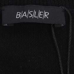 مملوكة مسبقًا قميص بازيلر أسود محبوك مطاطي بتفاصيل كشكش مقاس كبير جدًا (إكسترا لارج)