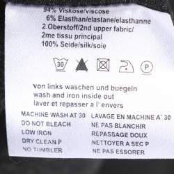 Pre Owned Basler Dark Grey Stretch Knit Ribbon Embellished V Neck Shirt XL