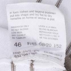 مملوكة مسبقًا تي شيرت بازيلر أبيض/رمادي محبوك بخيوط فضية مقاس كبير جدًا (إكسترا لارج)