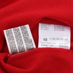 مملوكة مسبقًا Basler Red Stretch Knit Ruffle Details Tops XL