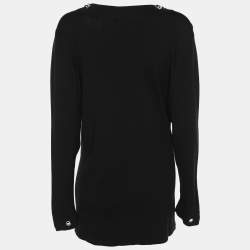 مملوكة مسبقًا سترة برباط حول العنق جيرسي سوداء باسلر مقاس كبير جدًا