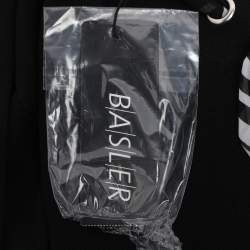 مملوكة مسبقًا سترة برباط حول العنق جيرسي سوداء باسلر مقاس كبير جدًا