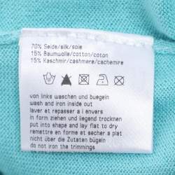 Pre Owned Basler Turquoise Stretch Knit Full Sleeve Shrug XL