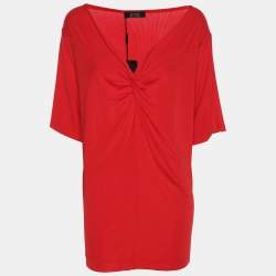 Pre Owned Basler Red Jersey V Neck Tops XL
