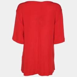 Pre Owned Basler Red Jersey V Neck Tops XL