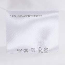 Pre Owned Basler White Cotton Front Zip Short Sleeve Shirt XL