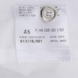 Pre Owned Basler White Cotton Front Zip Short Sleeve Shirt XL