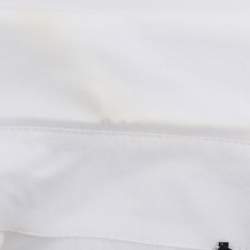 Pre Owned Basler White Cotton Front Zip Short Sleeve Shirt XL