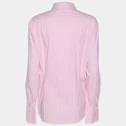Pre Owned Weekend by Basler Pink/White Striped Cotton Shirt XL