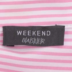 Pre Owned Weekend by Basler Pink/White Striped Cotton Shirt XL
